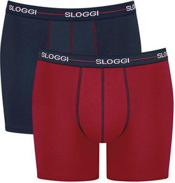 Sloggi Start Hipster - Heren slips - Comfortabele katoenmix - Rood & navy (2-pack)