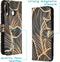 iMoshion Hoesje Geschikt voor Huawei P30 Lite Hoesje Met Pasjeshouder - iMoshion Design Softcase Bookcase - Goud / Zwart / Golden Leaves