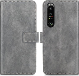 iMoshion Hoesje Geschikt voor Sony Xperia 1 III Hoesje Met Pasjeshouder - iMoshion Luxe Bookcase - Grijs