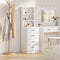 vidaXL - Highboard - Wit - 40x41x135 - cm - Gelaagd - Hout