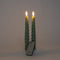 Anna's Collection LED dinerkaarsen swirl - 23 cm - jade groen - afstandsbediening (2 stuks)