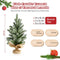 Coast Mini Kunstkerstboom - Tafelmodel - 50 cm - Cementen standaard met linnen doek - Groen met wit