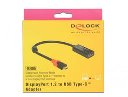 Delock 63928 - DisplayPort naar USB-C adapter - 4K 60 Hz - Rood Zwart