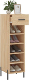 vidaXL - Schoenenkast - 30x35x105 - cm - bewerkt - hout - sonoma - eikenkleurig