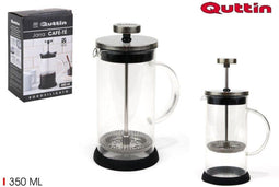 French Press koffiezet & theemaker for one 350ml - Boross Quttin - glas - strak design - eenvoudig in gebruik en schoon te maken