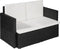 vidaXL - Tuinbank - 2-zits - met - kussens - poly - rattan - zwart