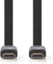 Nedis High Speed HDMI-Kabel met Ethernet - HDMI Connector - HDMI Connector - 4K@30Hz - 10.2 Gbps - 2.00 m - Plat - PVC - Zwart - Envelop