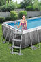 Bestway Power Steel - Opzetzwembad 404 x 201 x 100 cm - Inclusief filterpomp en zwembadtrap - Rattanprint