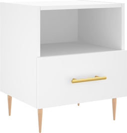 vidaXL - Nachtkastje - 40x35x47,5 - cm - bewerkt - hout - wit