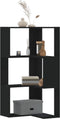 vidaXL - Boekenkast - 3-laags - hoek - 50x50x102 - cm - bewerkt - hout - zwart