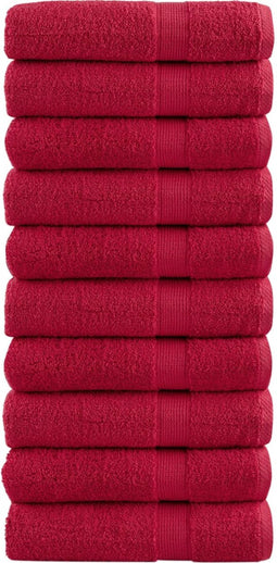 vidaXL - Badhanddoeken - SOLUND - 10 - st - 600 - g/m² - 70x140 - cm - rood
