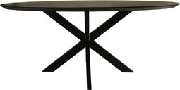 Tafel Zurich ovaal swiss edge - 180x100x76 - Zwart - Acaciahout/metaal