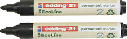 Viltstift edding 21 Ecoline rond zwart 1.5-3mm
