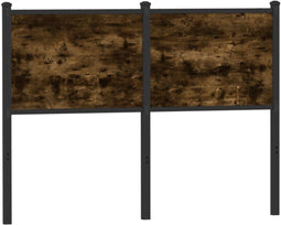 vidaXL - Hoofdbord - 120 - cm - bewerkt - hout - en - staal - gerookt - eikenkleurig