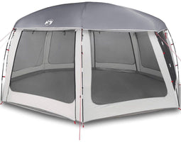 vidaXL - Zwembadtent - met - uitneembare - buiten- - gaaswanden - 690x690 - cm - grijs