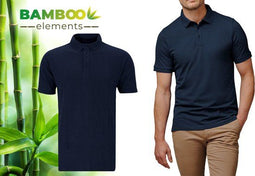 Bamboo Elements - Polo Shirt Heren - Korte Mouw - Piqué Stof - Navy Blauw XXL