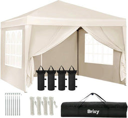 Brixy Partytent - Paviljoen - Easy Up - Opvouwbaar - Met Zijwanden - Waterdicht - Met Draagtas - 300