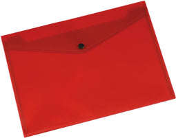 Q-CONNECT documentenmap, A4, transparante PP, drukknopsluiting, rood