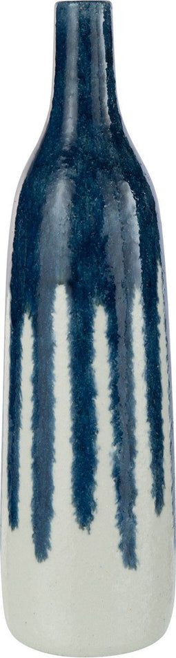 J-Line vaas Verf - keramiek - wit/blauw - medium - 43.5 cm hoog
