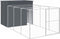 vidaXL - Hondenhok - met - ren - 214x457x181 - cm - gegalvaniseerd - staal - antraciet