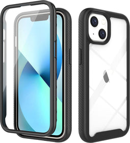 iMoshion Hoesje Geschikt voor iPhone 14 Hoesje - iMoshion 360° Full Protective Case - Zwart / Transparant