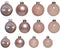 Kerstballen set 42-delig | glas | poederroze | diverse maten