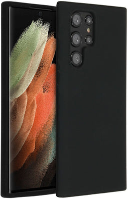 Accezz Liquid Silicone Backcover - Samsung Galaxy S22 Ultra - Schokabsorberend - Zwart