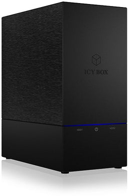 Icy Box IB-RD3621U3 - RAID-box - 2x 3.5" bays - USB 3.2 - Zwart