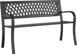 vidaXL - Tuinbank - 120 - cm - staal - zwart