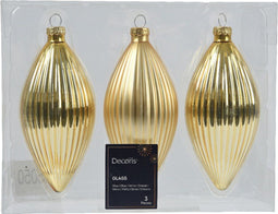 Olijf glas d6h13 cm licht goud 3st