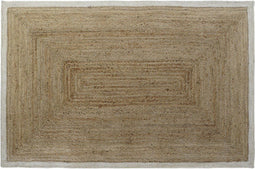 DKD Home Decor - Tapijt - Jute Katoen Lichtbruin - Wit (160 x 230 x 1 cm)