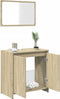 vidaXL - 2-delige - Badkamermeubelset - bewerkt - hout - sonoma - eikenkleurig