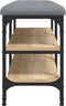vidaXL - Schoenenbank - 82x32x47 - cm - bewerkt - hout - sonoma - eikenkleurig