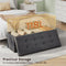 WOLTU opberg bank - 110 cm - 118 L opberg ruimte - inklapbaar - fluweel grijs