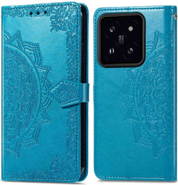 imoshion Hoesje Geschikt voor Xiaomi 14 Hoesje Met Pasjeshouder - imoshion Mandala Bookcase - Turquoise