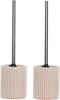 Wc/toiletborstel 40 cm met keramieken houder roze - Toilet/badkameraccessoires wc-borstel