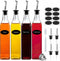 Five Stars® Olieflessen - 4 Delige Set - 500ML - RVS Schenktuit Trechter Stickers & Stift (4 stuks)