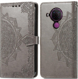 iMoshion Hoesje Geschikt voor Nokia 5.4 Hoesje Met Pasjeshouder - iMoshion Mandala Bookcase - Grijs