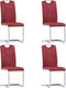 vidaXL - Eetkamerstoelen - 4 - st - kunstleer - rood
