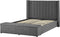NOYERS - Bed met opbergruimte - Grijs - 140 x 200 cm - Fluweel