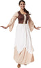 Dressforfun Mooie molenaarsdochter M - Verkleedkostuum - Asymmetrische mouwen - Bruin