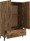 vidaXL - Hoge - kast - 70x31x115 - cm - bewerkt - hout - grijs - sonoma - eikenkleurig