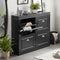 SoBuy FSR79-SCH - Smalle Schoenenkast - 4 Kleppen 8 Verstelbare Planken - Zwart 105x82x24cm