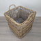 Migo Styling - Houtmand - Met wielen - vierkant - 50x50x50 cm - Riet - Rotan
