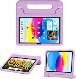imoshion Tablet Hoes Kinderen - Geschikt voor iPad 11 (2025) 11 inch / 10e generatie (2022) 10.9 inch - Kidsproof Backcover met handvat - Lila