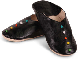 Safaary - Marokkaanse Sloffen Pompons Zwart - Maat 40