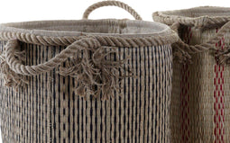Veelzijdige mand DKD Home Decor Bruin Zwart Rood Boho 30 x 30 x 36 cm (2 Stuks)