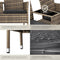 tectake® - wicker tuinbank 2-zitsbank met tafel - 131 x 61 x 82 cm - natuur/donkergrijs - poly-rattan