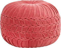 vidaXL - Poef - smock - ontwerp - 40x30 - cm - katoenfluweel - roze