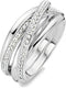 TI SENTO Dames Ring - 925 zilver - Zirconia wit - Maat 18.50 mm / maat 58 - 12056ZI